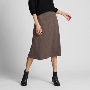 NWT Uniqlo Plaid Jacquard Knee Length Flare Skirt